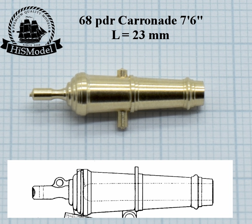 Gun - 68-pounder Carronade 1:100, L=23