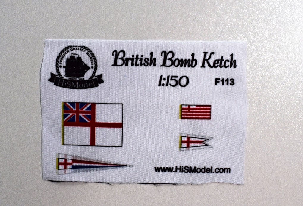 British bomb ketch - sada vlajek 1:150