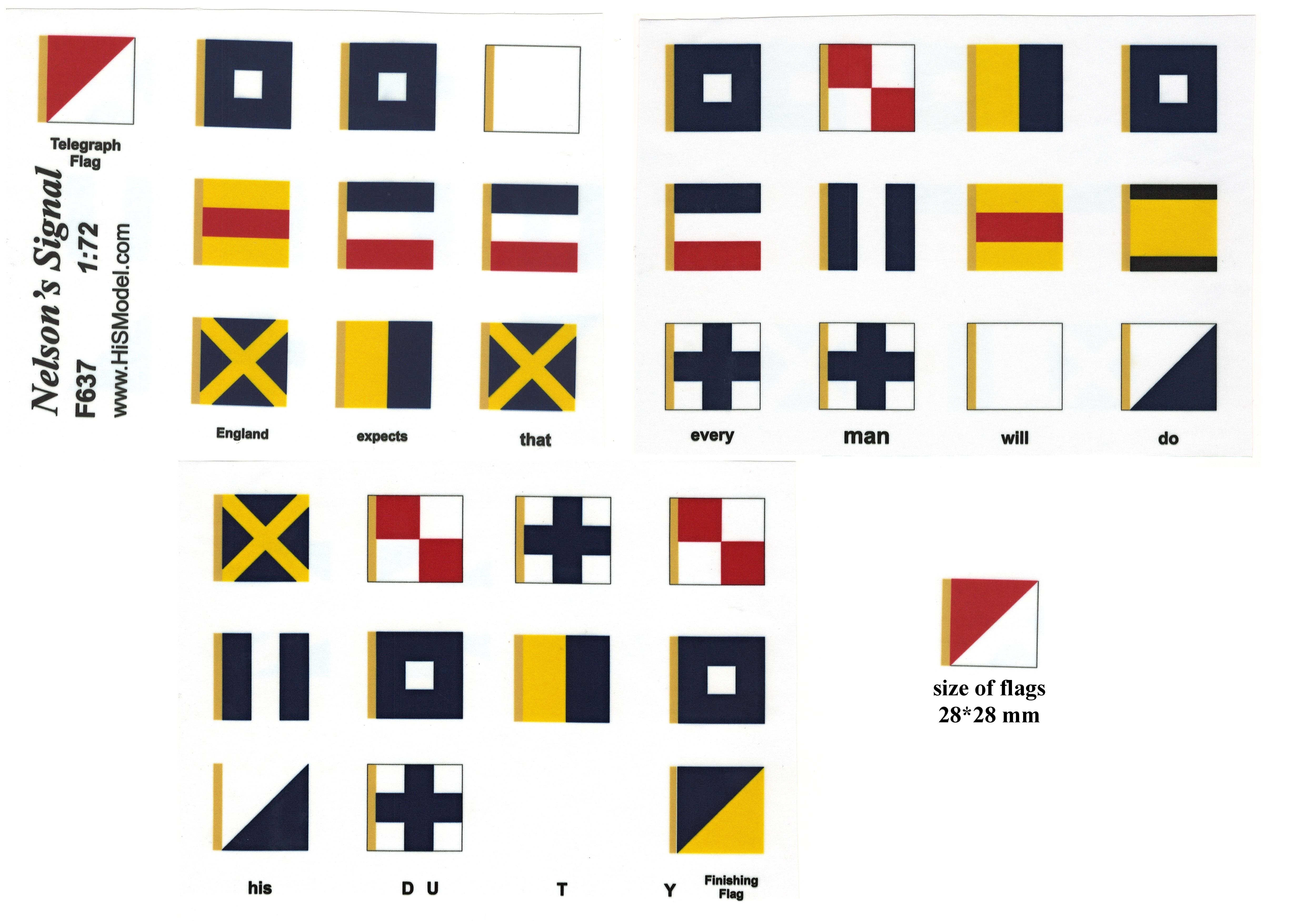 Victory Nelson's signal 1:72 - sada vlajek