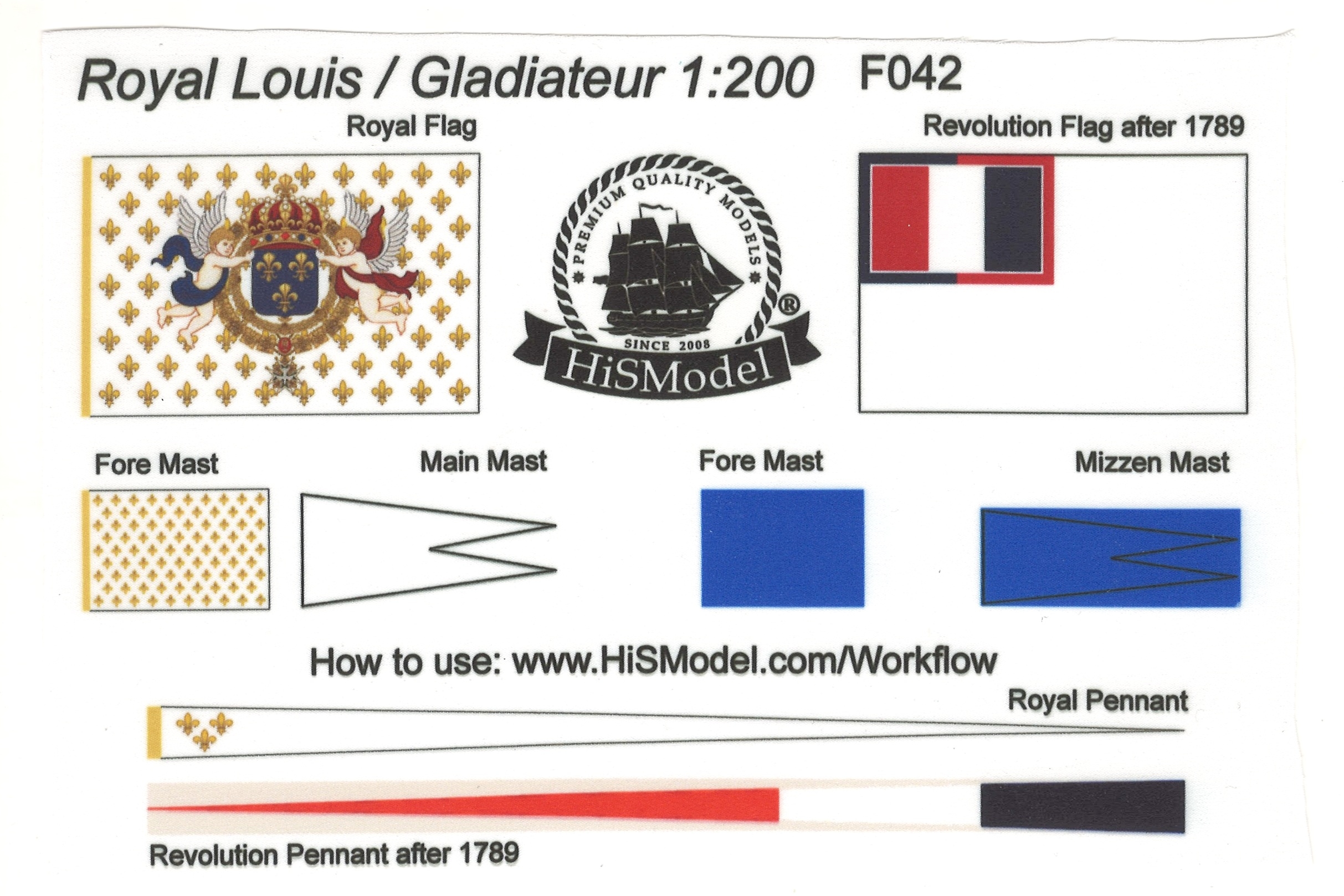 Royal Louis, Gladiateur 1:200 - sada vlajek