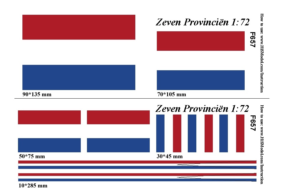 Zeven Provinciën 1:72 - sada vlajek pro model Kolderstok