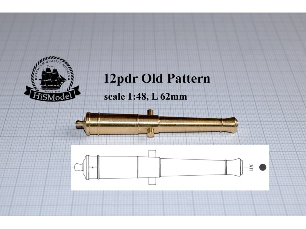Gun - 12-pounder Old Pattern 1:48, L=62mm