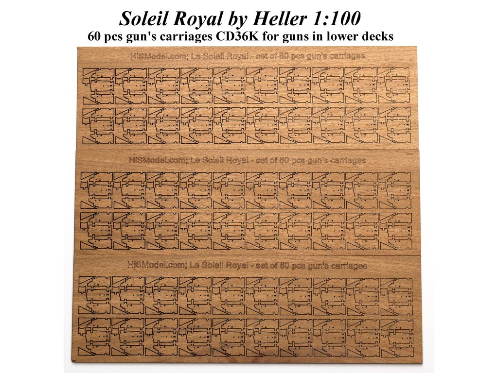Soleil Royal - sada imitací 60 lafet pro děla na I. a II. palubě