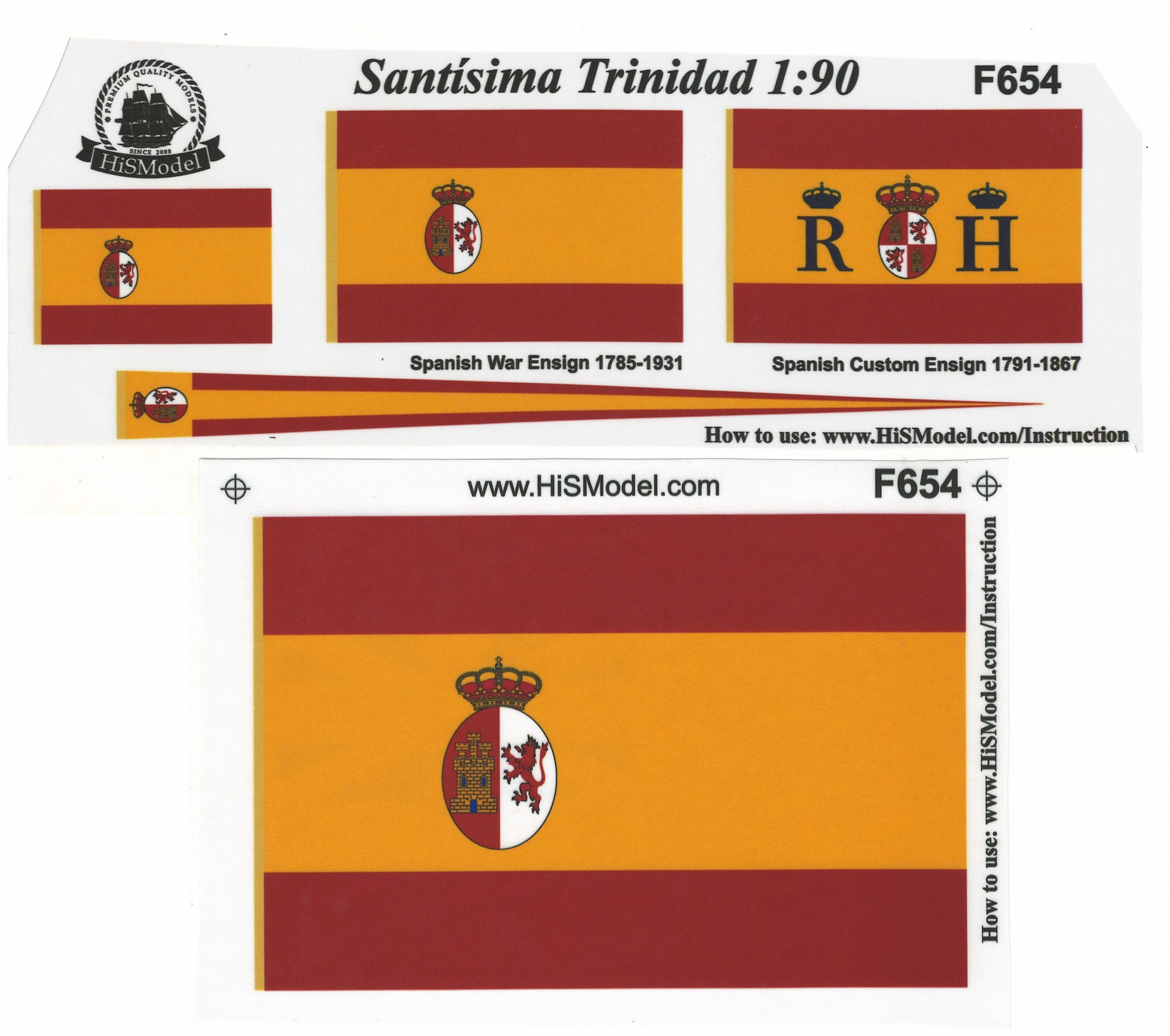 Santisima Trinidad 1:90 - sada vlajek pro model OcCre