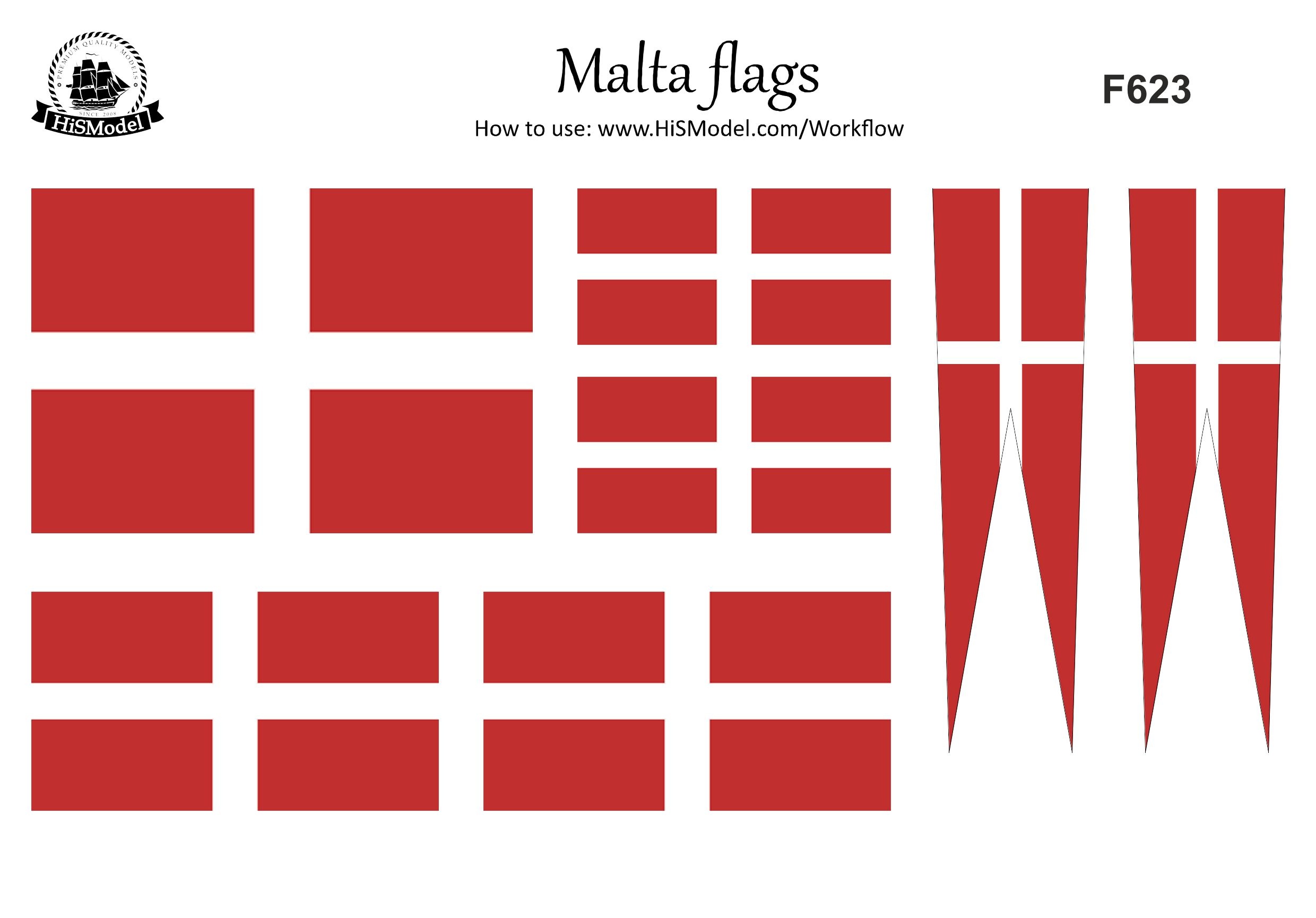 Maltézští rytíři - sada vlajek 1:50 by Heller - základní