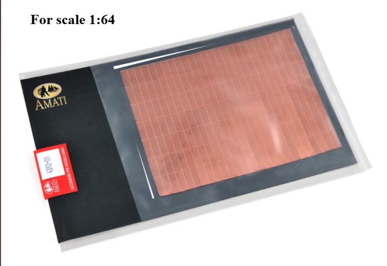 Měděné lodní pláty pro měřítko 1:64