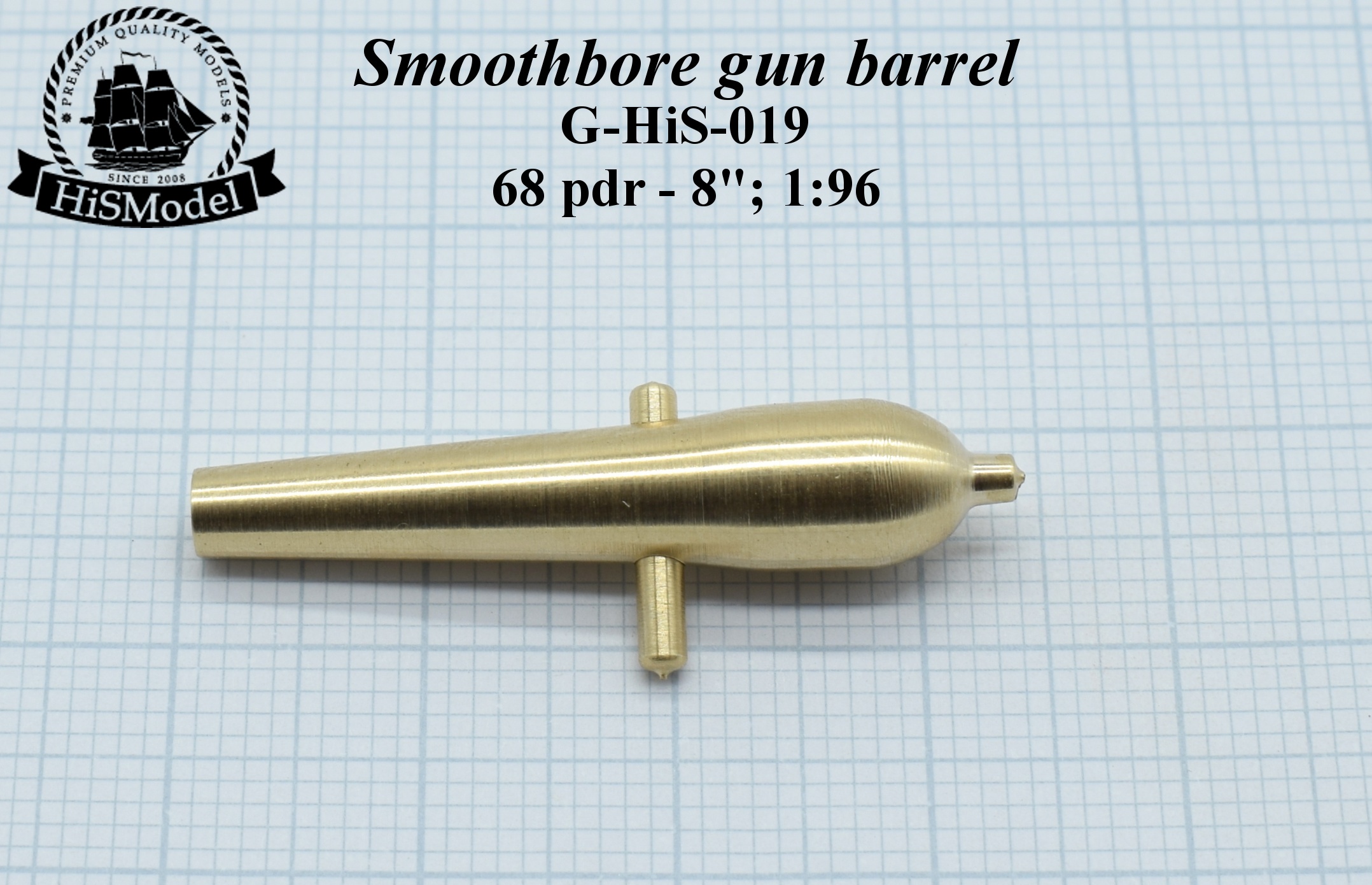 Gun - 68-pounder, 8" Smoothbore gun, 108cwt, 1:96, L=33