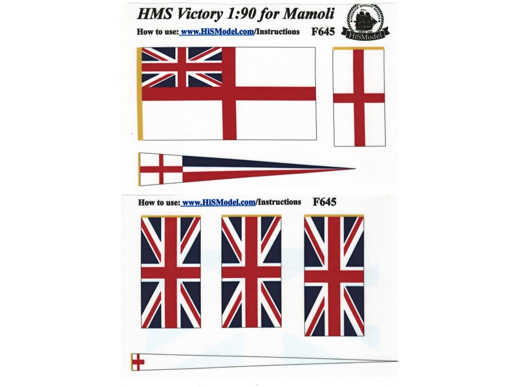 Victory 1:90 - sada vlajek pro model Mamoli
