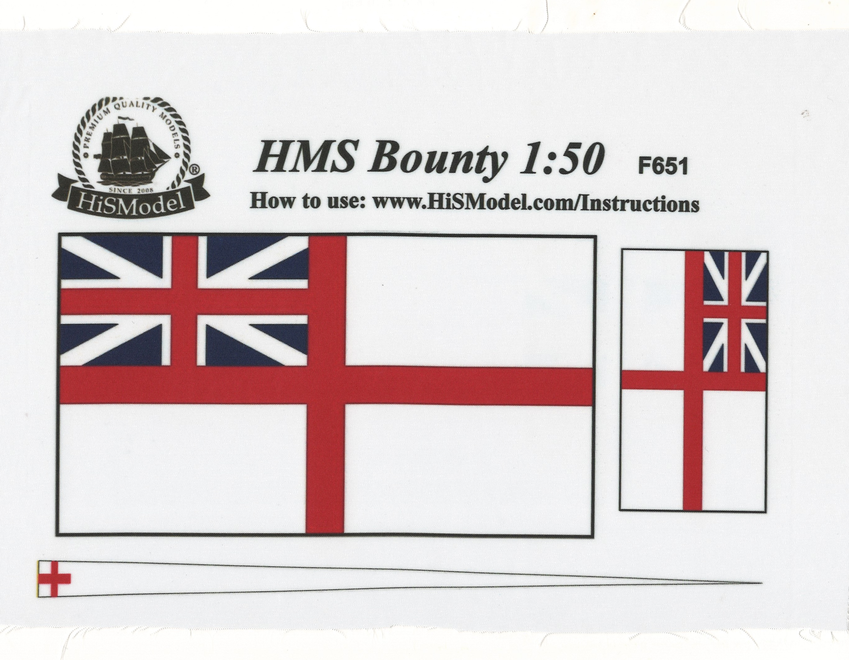 Bounty 1:50 - sada vlajek pro model Billing Boats